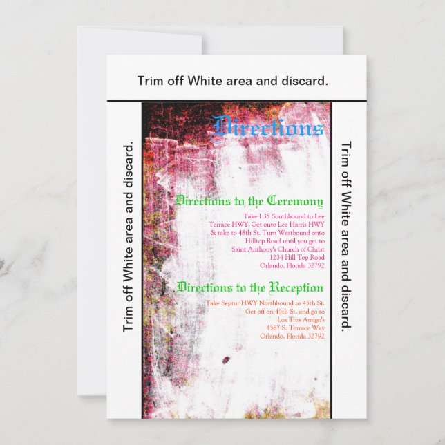 3.5x6 Directions Card Neon Grunge Scratch Colour (Front)