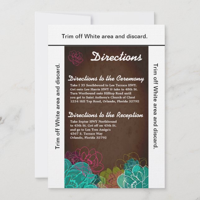 3.5x6 Directions Card Neon Spring Flora (Front)