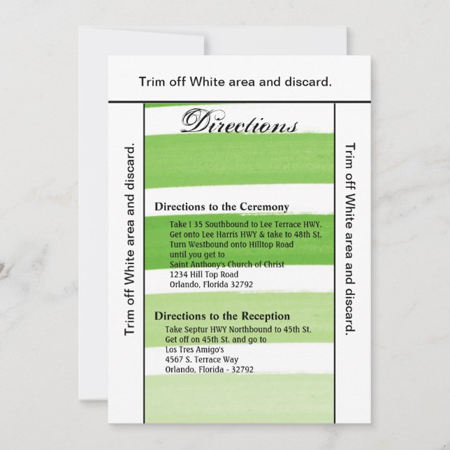 3.5x6 Directions Card Ombre Stripe Green Line Fade (Front)