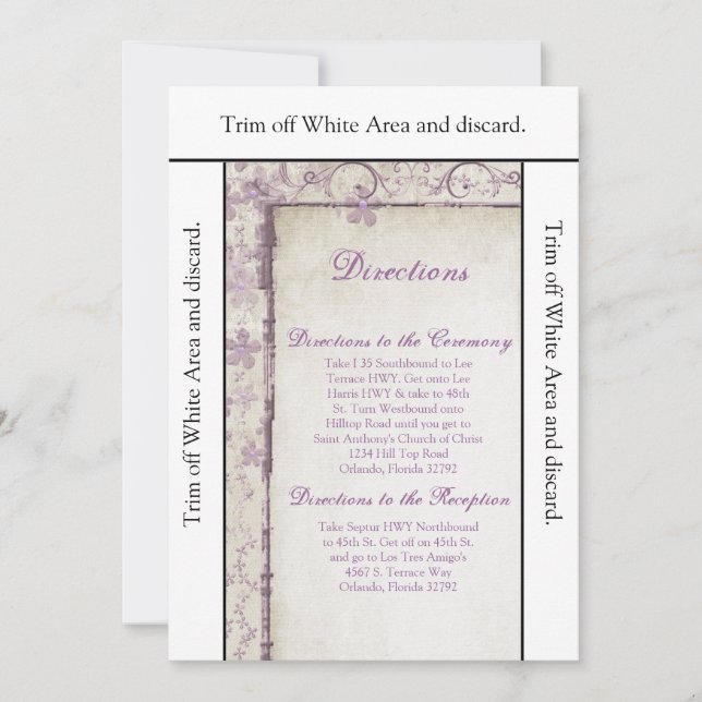 3.5x6 Directions Card Purple Spring Floral (Front)