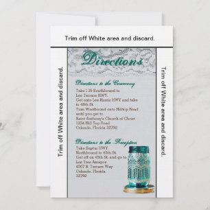 3.5x6 Directions Card Rustic Country Mason Jar Lac