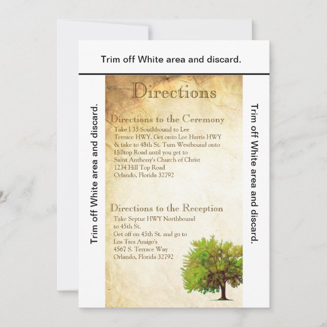 3.5x6 Directions Card Spring Tree Aged Paper Vinta (Front)