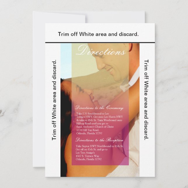 3.5x6 Directions Card Sunset Fade Pink Tan Photo (Front)