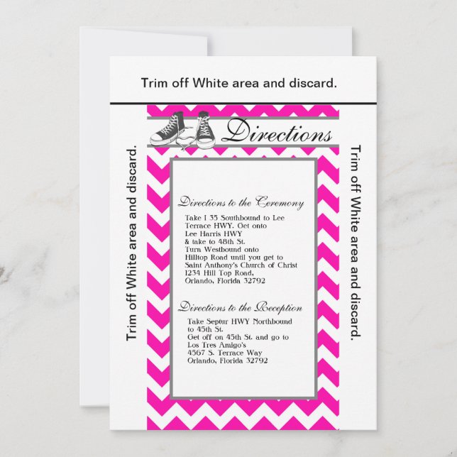 3.5x6 Directions Card Teenage Sneakers Chevron (Front)