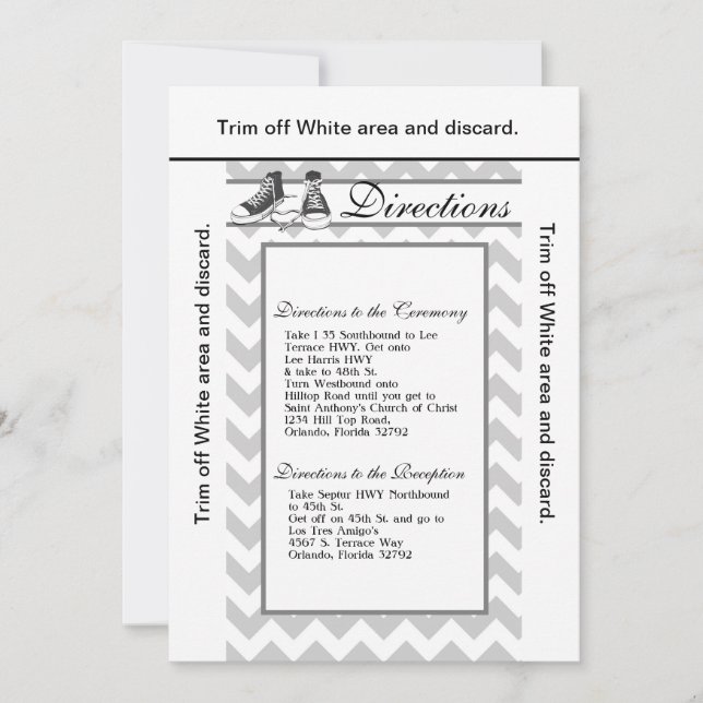 3.5x6 Directions Card Teenage Sneakers Chevron (Front)