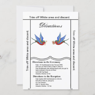3.5x6 Directions Card Traditional Bird Tattoo Spar