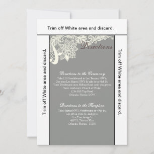 3.5x6 Directions Card Vintage Victorian Lace Grey
