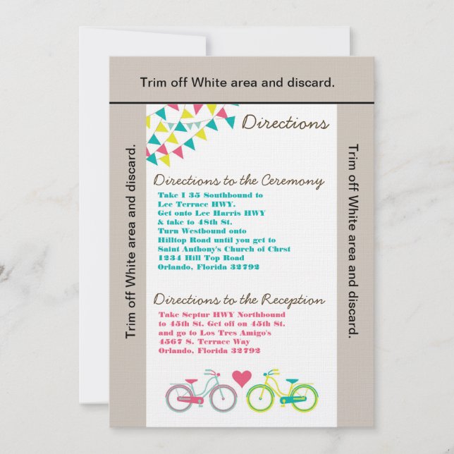 3.5x6 Directions Carte Amateurs Vélo Vélo (Devant)
