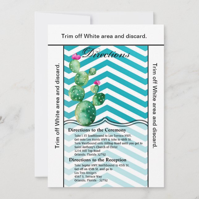 3.5x6 Directions Carte Boho Cactus Cactus Succulen (Devant)