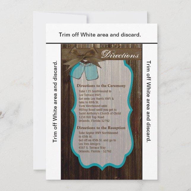 3.5x6 Directions Carte Mason Jar Initiales Rustiqu (Devant)