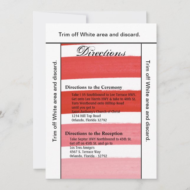 3.5x6 Directions Carte Ombre Stripe Red Line Fade (Devant)