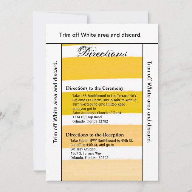 3.5x6 Directions Carte Ombre Stripe Yello Line Fad (Devant)
