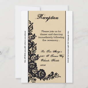 3.5x7 Carte de réception Black Lace Damask Antique