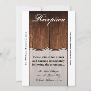 3.5x7 Reception Card Barn Wood Country Rustic