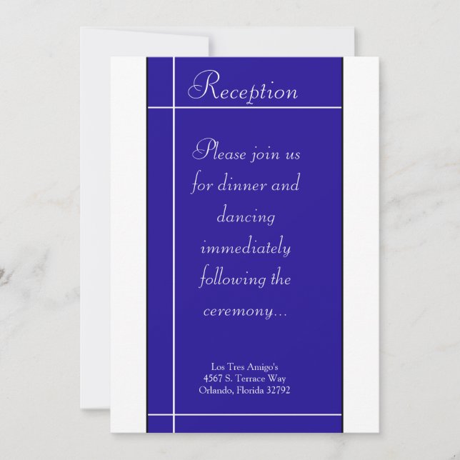 3.5x7 Reception Card Blue & White (Front)