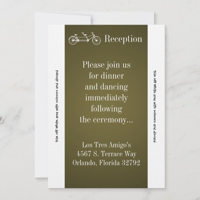 3.5x7 Reception Card Brown Double Bike (Front)