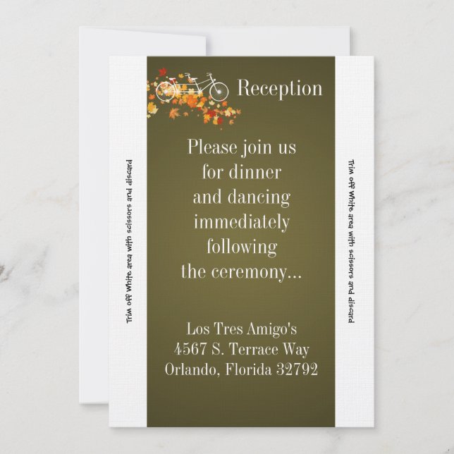 3.5x7 Reception Card Brown Double Bike (Front)