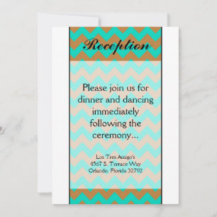 3.5x7 Reception Card Chevron Brown & Seafoam