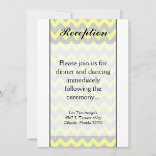 3.5x7 Reception Card Chevron Yellow & Grey