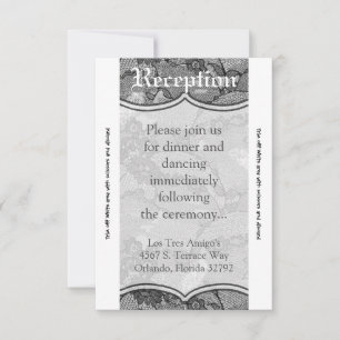 3.5x7 Reception Card Country Black Lace Print Fabr