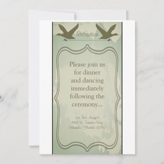 3.5x7 Reception Card Country Duck Hunting Rustic (Front)