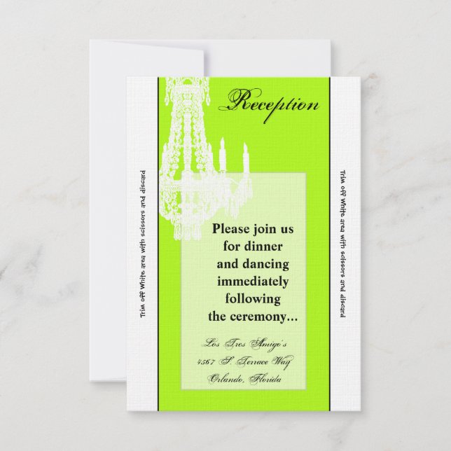 3.5x7 Reception Card Crystal Chandelier Glitz Glam (Front)