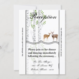 3.5x7 Reception Card Deer Doe Buck Forest Woodland