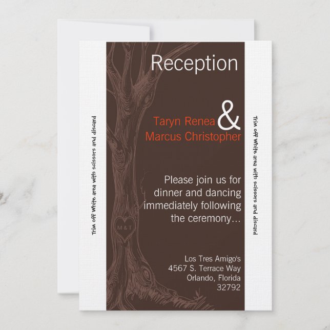 3.5x7 Reception Card Fall Tree Initial (Front)