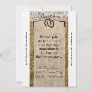 3.5x7 Reception Card Horse Shoes Burlap