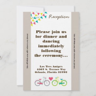 3.5x7 Reception Card Lovers Bike Bicycl