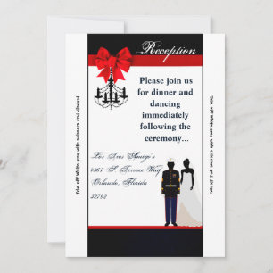 3.5x7 Reception Card Marine Uniform Groom Bride
