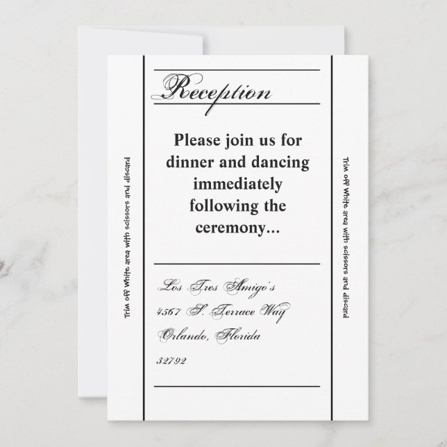 3.5x7 Reception Card Modern Typography Newsprint (Front)