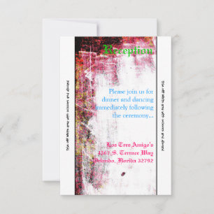 3.5x7 Reception Card Neon Grunge Scratch Colour Ho