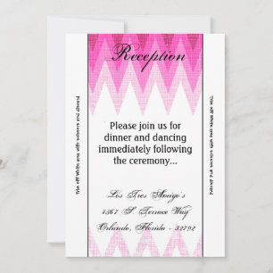 3.5x7 Reception Card Ombre Chevron Pink