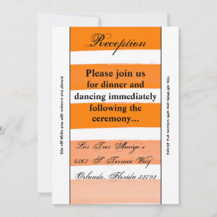 3.5x7 Reception Card Ombre Stripe Orange Line Fade