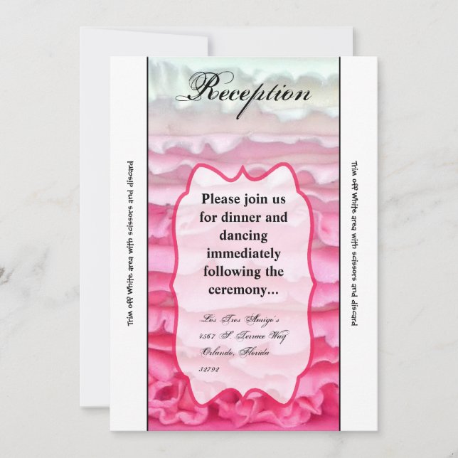 3.5x7 Reception Card Ombre Stripe Pink Frosting (Front)
