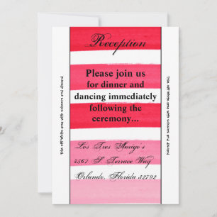 3.5x7 Reception Card Ombre Stripe Pink Line Fade