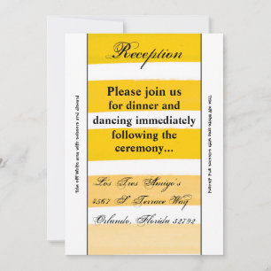 3.5x7 Reception Card Ombre Stripe Yellow Line Fade