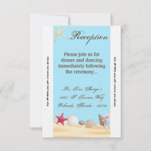 3.5x7 Reception Card Sea Shells Beach Sand Ocean
