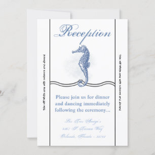 3.5x7 Reception Card Seahorse Ocean Beach Water