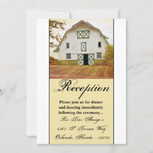3.5x7 Reception Card Sunset Barn Country Rustic Fi