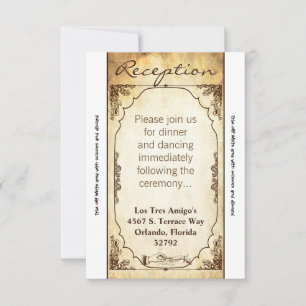 3.5x7 Reception Card Vintage Ceremony Ring Exchang