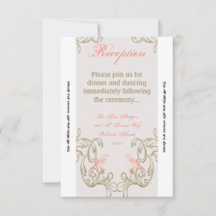 3.5x7 Reception Card Vintage Victorian Love Birds