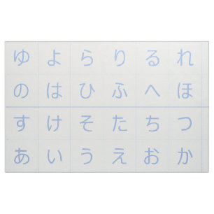 3.75" Hiragana Baby Blocks Faces Blue Segaiha Fabric