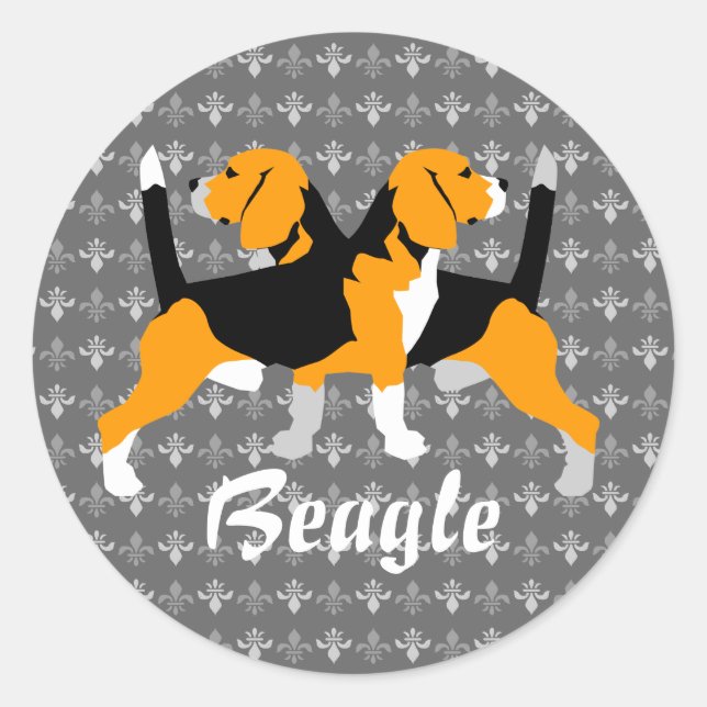 3.8 cm Beagle sticker (Front)