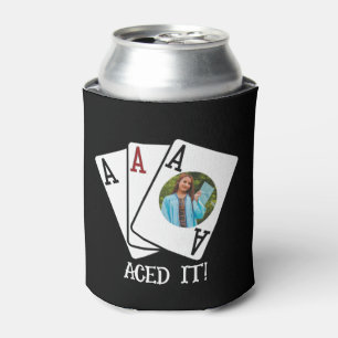 3 Aces Photo   Customizable Graduation Party Beer Can Cooler