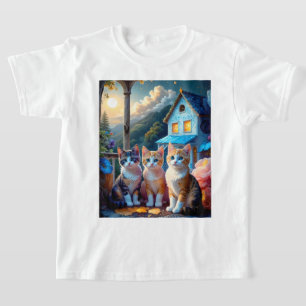 3 Adorable Artist designed Kittens T-Shirt