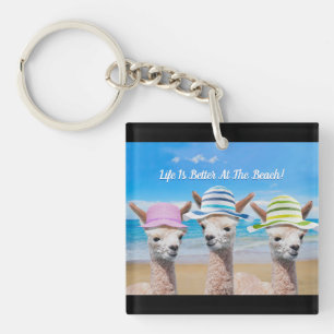 3 Alpacas Life Is Better At The Beach! DIY Message Keychain