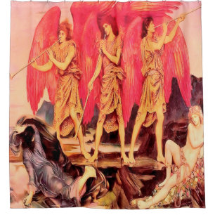 3 Angels Vintage Shower Curtain