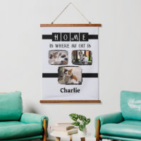 3 animal pet photo collage grey black